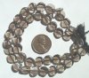 16 inch strand of 9x3mm Coin Smoky Quartz